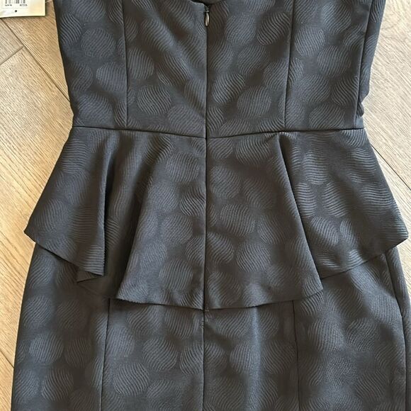 NWT DONNA MORGAN BLACK PEPLUM STYLE DRESS RETAILS $148 SIZE 2 - Picture 9 of 9